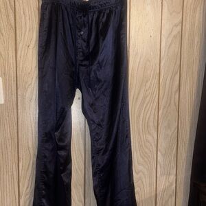 American Eagle Outfitters Men's Satin Joggers - Dark Blue